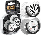 LOVI Smoczek silikonowy dynamiczny 0-3m 2 szt  Salt&Pepper