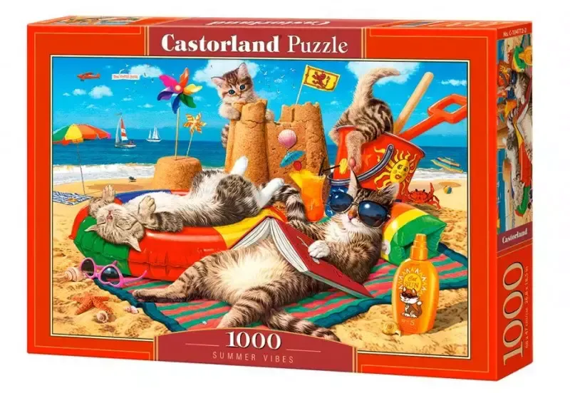 Puzzle 1000 elementów. Koty na wakacjach zdjęcie 1