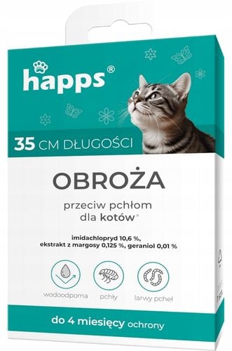 happs - obroża przeciw pchłom dla kotów na Arena.pl