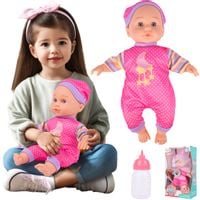 Lalka Interaktywna do Karmienia Bobas Mówi Zestaw Mała Mama