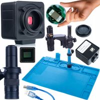 MIKROSKOP CYFROWY STABILNY KAMERA 5MP USB SILIKONOWA MATA ŻELAZNA PODSTAWA