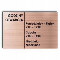 nadruk uv TABLICZKA z Godzinami Otwarcia 40x30 cm Do Sklepu Biura Firmy