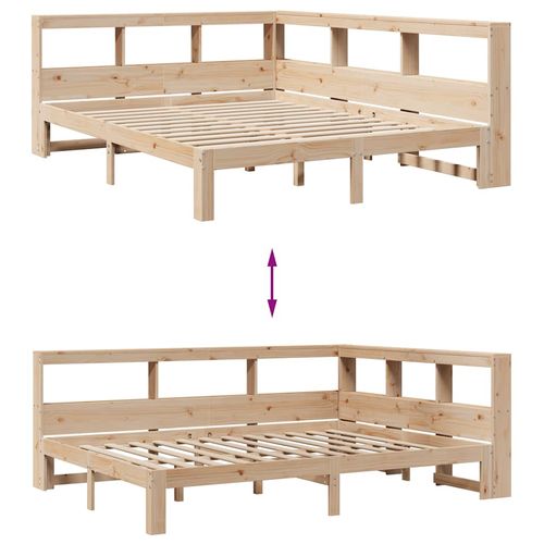 Łóżko z regałem, bez materaca, 140x190 cm, sosnowe na Arena.pl