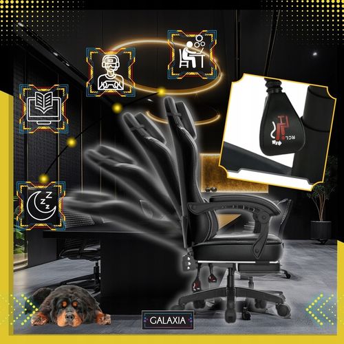 FOTEL GAMINGOWY BIUROWY Obrotowy Kubełkowy Krzesło Gamingowe Z Podnóżkiem na Arena.pl