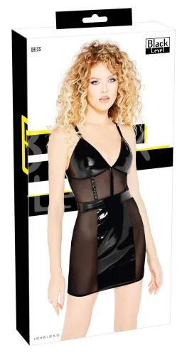 black level sukienka czarna s z siatkowym panelem i połyskiem na Arena.pl