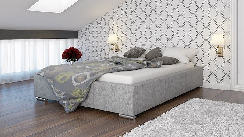 KLASYCZNE ŁÓŻKO TAPICEROWANE 120X200 BEZ ZAGŁOWIA zdjęcie 1