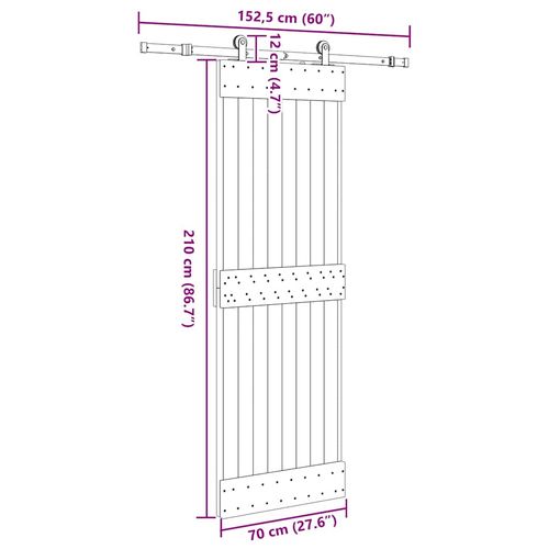 Drzwi przesuwne z osprzętem, 70x210 cm, lite drewno sosnowe na Arena.pl