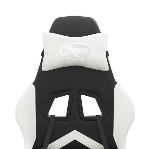 Obrotowy fotel gamingowy, czarno-biały, sztuczna skóra na Arena.pl