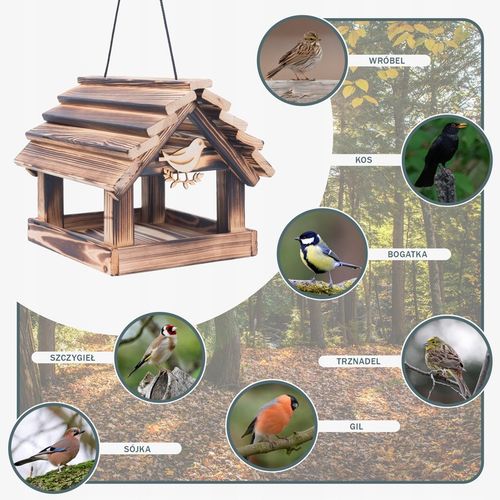 Karmnik Dla Ptaków Na Ziarno Duży Stojący Opalany Solidny + Słonecznik na Arena.pl