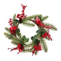 WIANEK ŚWIĄTECZNY Z JARZĘBINĄ STROIK DO ZAWIESZENIA 25 cm