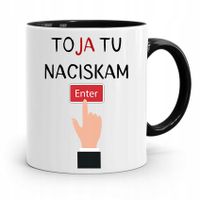 Kubek Czarny Informatyka Programisty Enter Z Nadrukiem Ze Zdjęciem