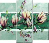 90 80CM OBRAZ T3 ELEM SŁODYCZ MAGNOLII ZIELENI DRUK ŚCIENNY