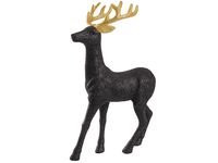 RENIFER OZDOBNY DEKORACJA JELONEK 45 cm DUŻY BROKATOWY CZARNY