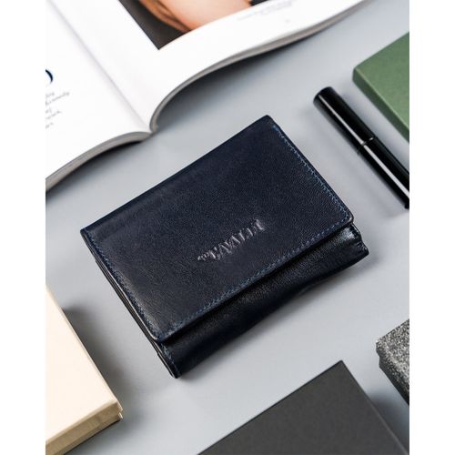 mały, poziomy portfel damski ze skóry naturalnej na zatrzask - 4u cavaldi na Arena.pl