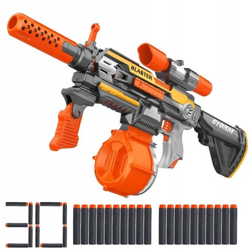 BLASTER SQUAD PISTOLET AUTOMAT MODUŁOWY MAGAZYNEK NA 25 STRZAŁEK +DODATKI na Arena.pl