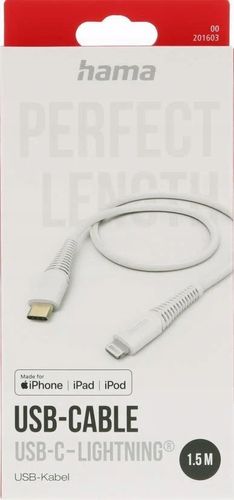 Kabel HAMA Ładujący/data Flexible USB-C - Lightning C94 1.5m Biały na Arena.pl