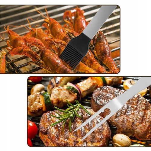 STALOWY Zestaw grillowy akcesoria przybory do grilla 4w1 +etui SUPER na Arena.pl