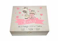 PUDEŁKO WSPOMNIEŃ PREZENT na CHRZEST ROCZEK nadruk UV z metryczką