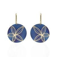 KOLCZYKI SREBRNE POZŁACANE Z TYTANEM KWIAT