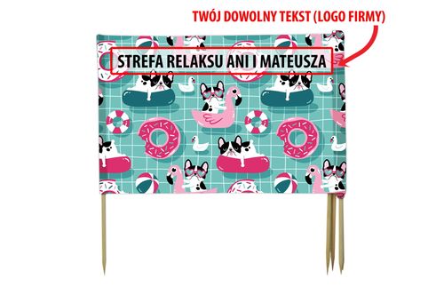PARAWAN PLAŻOWY Buldożki w wodzie z indywidualnym  napisem 5 PANELI 12.5 na Arena.pl