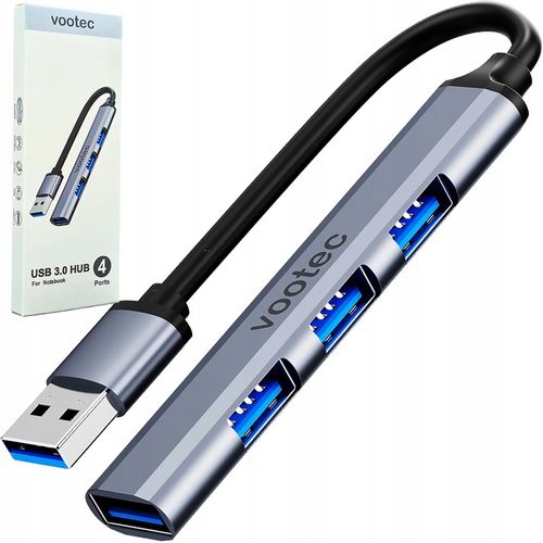 ROZDZIELACZ ROZGAŁĘŹNIK HUB USB 3.0 ADAPTER 4 PORTOWY KONCENTRATOR 4X USB na Arena.pl