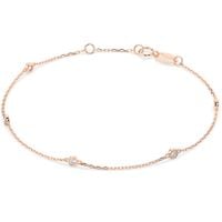bransoletka z różowego złota 585 z diamentem (brylantem) 0,14 ct g/si
