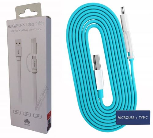 Kabel Huawei 2w1 Micro USB + TYP C 1,5m niebieski na Arena.pl