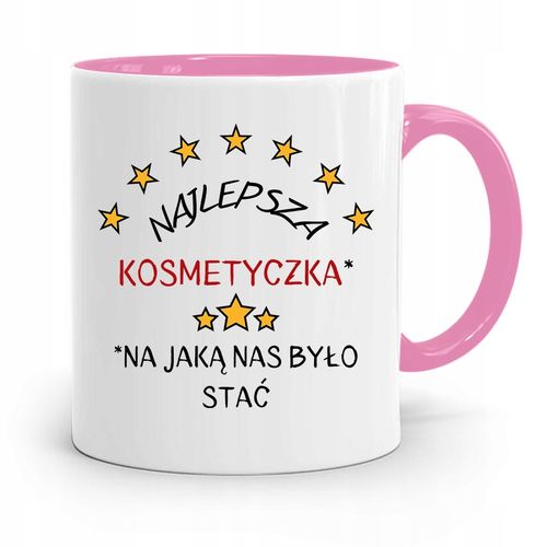 Kubek Różowy Dla Kosmetyczki Najlepsza Kosmetyczka Z Nadrukiem Ze Zdjęciem na Arena.pl