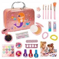 KUFEREK Z KOSMETYKAMI ZESTAW DO MAKIJAŻU PAZNOKCI SYRENKA DLA DZIECI MAKEUP