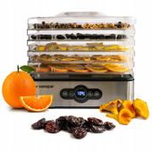 Elektryczna suszarka do grzybów owoców warzyw INOX zegar stalowe 5 sit