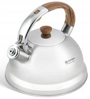 CZAJNIK Stalowy SATYNOWY 3l GRUBE DNO Z Gwizdkiem INDUKCJA Gaz 2446W