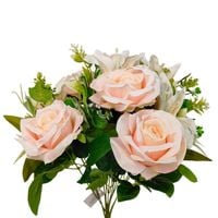 Bukiet róża lilia kremowo łososiowy