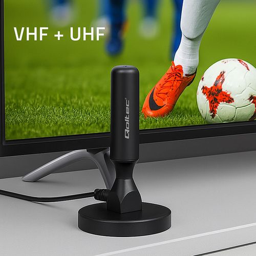 Antena DVB-T2 Qoltec 4K, 28dBi, 5m, Wzmacniacz na Arena.pl