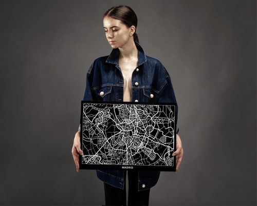 Obraz na płótnie – Canvas, plan miasta Madryt 90x60 na Arena.pl