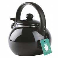 CZARNY CZAJNIK EMALIOWANY na GAZ INDUKCJA stalowy czajnik z GWIZDKIEM 2,2L
