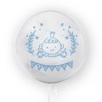 balon przejrzysta kula chłopiec 45cm baby shower