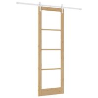 Drzwi Przesuwne Brązowy 78 x 232 cm Drewno i metal