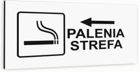 Tabliczka BIAŁA z dibondu STREFA PALENIA Tablica informacyjna DOWOLNY NAPIS