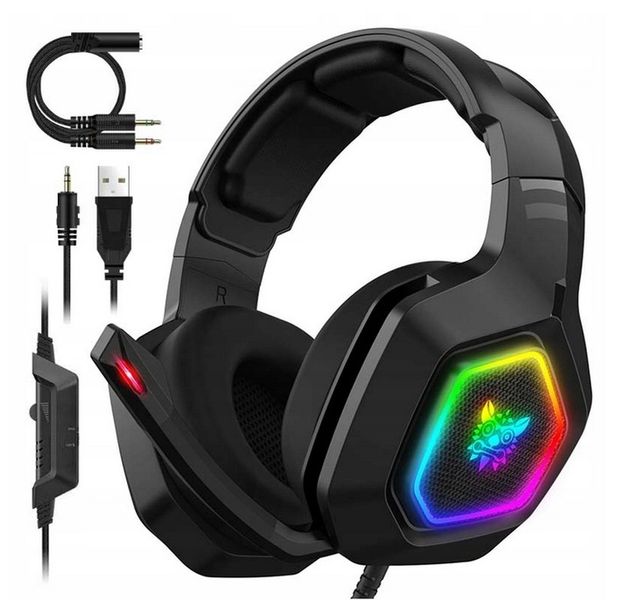 ONIKUMA K10 SŁUCHAWKI GAMINGOWE NAUSZNE PRZEWODOWE Z MIKROFONEM LED RGB zdjęcie 1