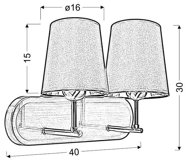 Milonga kinkiet 2x60W E27 satyna zdjęcie 4