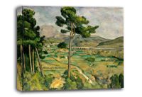 Mont Sainte-Victoire and the Viaduct of the Arc River Valley, Paul Cézanne - obraz na płótnie 30x20 cm