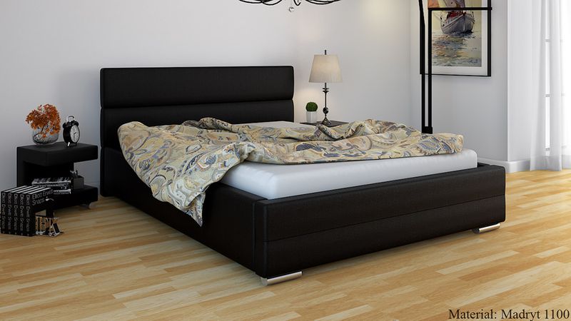 BIAŁE ŁÓŻKO 140x200 ŁÓŻKO TAPICEROWANE STELAŻ POJEMNIK zdjęcie 7