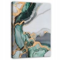 OBRAZ ABSTRAKCJA MARMUR ZIELONY ZŁOTO DO SYPIALNI SALONU NA PŁÓTNIE 120x80