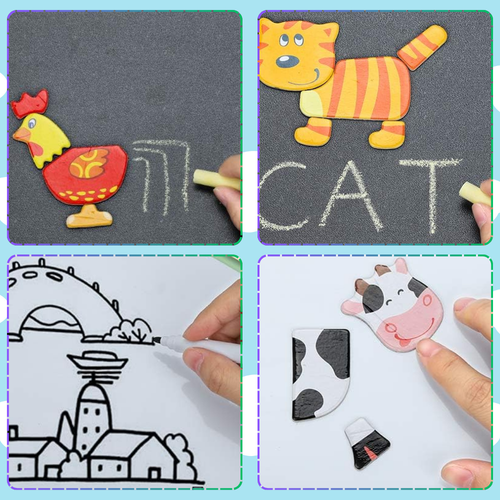 tablica magnetyczna suchościeralna kredowa farma dla dzieci pudełko j na Arena.pl