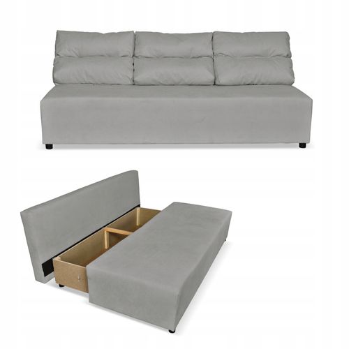 Kanapa sofa KIMO funkcja spania pojemnik Family Meble Hunter j. szary welur na Arena.pl