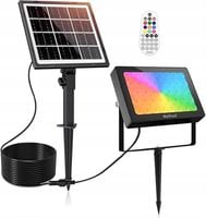 Reflektor RGB Solarny zasilany energią słoneczną + pilot wodoodporny-DEFEKT