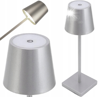 LAMPKA NOCNA STOŁOWA LED SREBRNA USB DO SYPIALNI BIURA DOTYKOWA SILVER