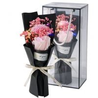 bukiet zapachowych kwiatów mydlanych w pudełku, róże na prezent, świecące