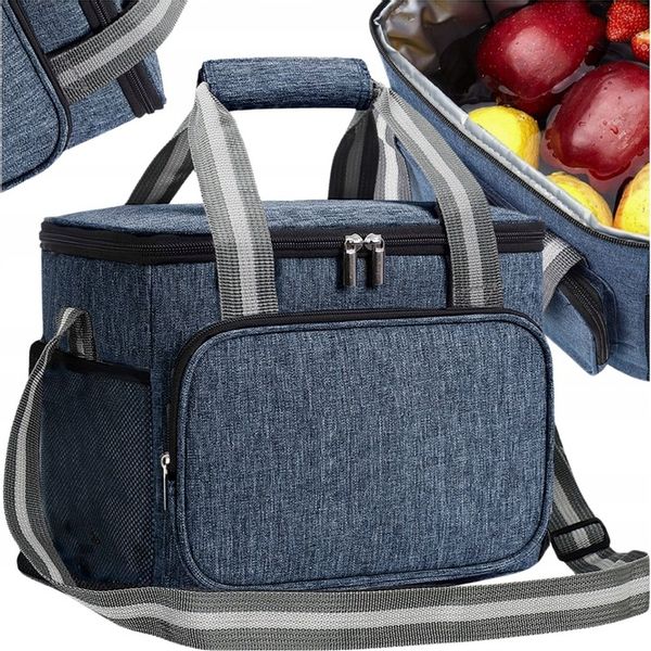 Termiczna Torba na napoje jedzenie Śniadanie duża LUNCH BOX podróżna zdjęcie 2