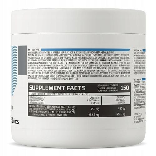OstroVit HMB 2250 mg 150 kaps REGENERACJA SIŁA na Arena.pl